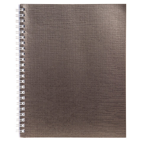Тетрадь бумвинил, А5, 96 л., гребень, офсет №1, клетка, КОРИЧНЕВАЯ Metallic, HATBER, 059709, 96Т5бвВ1гр