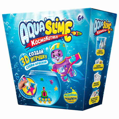 Набор для создания фигурок из цветного геля MEDIUM "Aqua Slime", шаблоны, AQ001