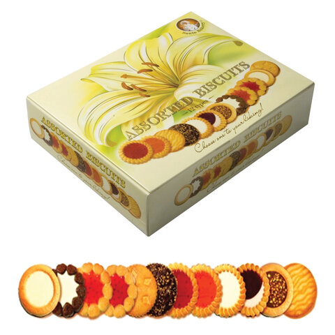 Печенье БИСКОТТИ "Santa Bakery", ассорти 12 видов, сдобное, 750 г