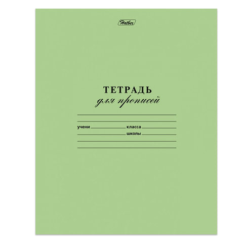 Тетрадь ЗЕЛЁНАЯ обложка 12 л., частая косая линия с полями, офсет, "HATBER", 028439, 12Т5B5_05112
