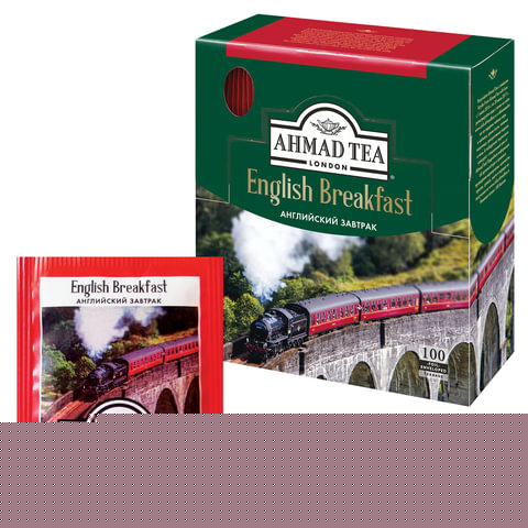 Чай AHMAD "English Breakfast" черный, 100 пакетиков в конвертах по 2 г, 600i-08