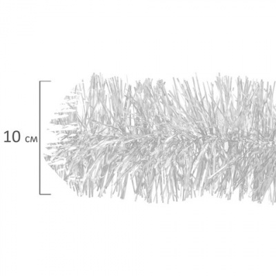 Мишура КОМПЛЕКТ 3 штуки, диаметр 100 мм, длина 2 м, белая, 592218