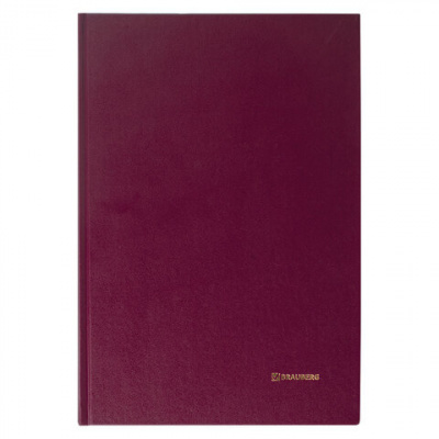 Книга учета 96 л., клетка, твердая, бумвинил, блок офсет, А4 200х290 мм, BRAUBERG, бордовая, 130224