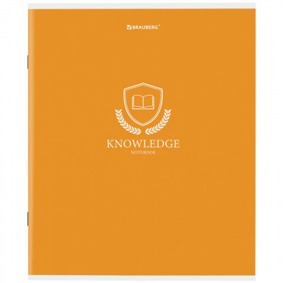 Тетрадь А5, 80 л., BRAUBERG, скоба, клетка, обложка картон, "Knowledge", 404409