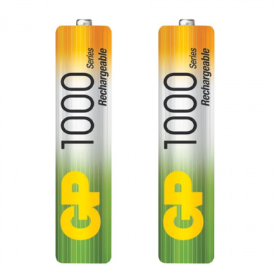 Батарейки аккумуляторные Ni-Mh мизинчиковые КОМПЛЕКТ 2 шт., AAA (HR03) 950 mAh, GP, 100AAAHC-2DECRC2, 100AAAHC2DECRC2