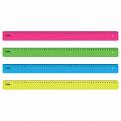 Линейка пластиковая 50 см, "Neon", неоновая, ассорти, ЛН-31443