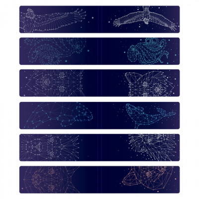 Закладки для книг МАГНИТНЫЕ, "GALAXY", набор 12 шт., 60x20 мм, BRAUBERG, 113171
