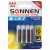 Батарейки КОМПЛЕКТ 4 шт., SONNEN Alkaline, AAA (LR03, 24А), алкалиновые, мизинчиковые, в блистере, 451088 Батарейки КОМПЛЕКТ 4 шт., SONNEN Alkaline, AAA (LR03, 24А), алкалиновые, мизинчиковые, в блистере, 451088