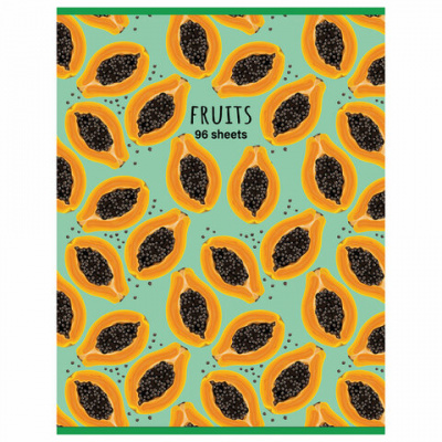 Тетрадь А4, 96 л., STAFF "Basic" скоба, клетка, офсет №2 ЭКОНОМ, обложка картон, "Fruity", 404069