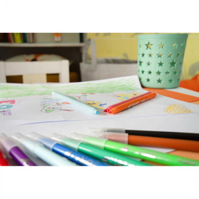 Фломастеры BIC "Kid Couleur", 12 цветов, суперсмываемые, вентилируемый колпачок, европодвес, 9202932
