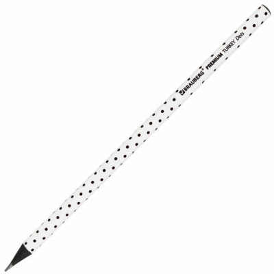 Карандаш чернографитный BRAUBERG "PREMIUM TURKEY", 1 шт., "Dots", НВ, ассорти, дисплей, 181563
