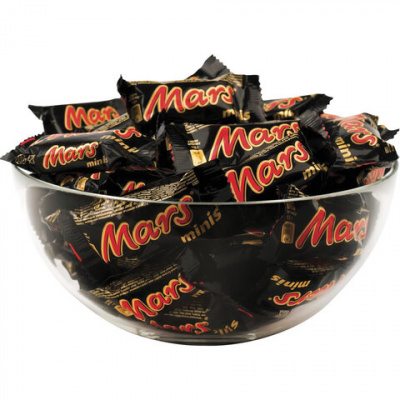 Батончики мини MARS "Minis" шоколадные с нугой и карамелью в молочном шоколаде, 1 кг, 56730