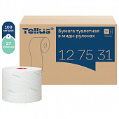 Бумага туалетная 100 м, Tellus/TORK (Система Т6) ADVANCED, КОМПЛЕКТ 27 рулонов, 2-слойная, белая, 127531, 127530/127531