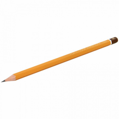 Карандаш чернографитный KOH-I-NOOR 1500, 1 шт., 8B, корпус желтый, заточенный, 150008B01170RU