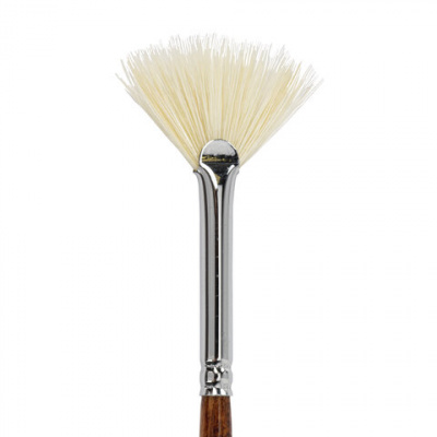 Кисть художественная профессиональная BRAUBERG ART CLASSIC, щетина, веерная, № 4, длинная ручка, 200743