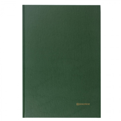 Книга учета 96 л., клетка, твердая, бумвинил, блок офсет, А4 200х290 мм, BRAUBERG, зеленая, 130222