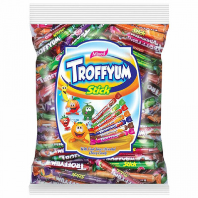 Жевательные конфеты-палочки TROFFYUM, Фруктовое ассорти, 1000 г, УТ-00001529