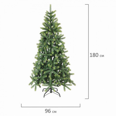 Ель новогодняя искусственная "Christmas Beauty" 180 см, литой ПЭТ+ПВХ, зеленая, ЗОЛОТАЯ СКАЗКА, 591313