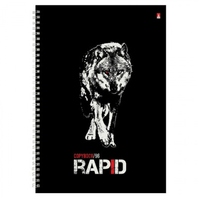 Тетрадь А4, 96 л., АЛЬТ, гребень, клетка, глянцевая ламинация, "Rapid" (3 вида), 7-96-1122