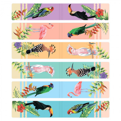 Закладки для книг МАГНИТНЫЕ, "TROPICS", набор 12 шт., 60x20 мм, BRAUBERG, 113172