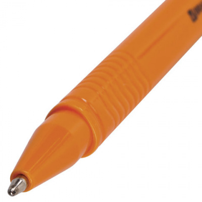 Ручка шариковая BRAUBERG "ORANGE", СИНЯЯ, трехгранная, корпус оранжевый, узел 1 мм, линия письма 0,5 мм, 142402
