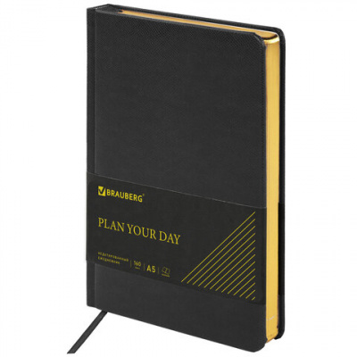 Ручка шариковая PARKER "Jotter Plastic CT", корпус черный, ежедневник А5 черный, золотой срез, пакет, 880894
