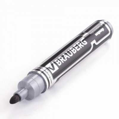 Маркер перманентный BRAUBERG "Neo", ЧЕРНЫЙ, круглый наконечник 5 мм, с клипом, 150480