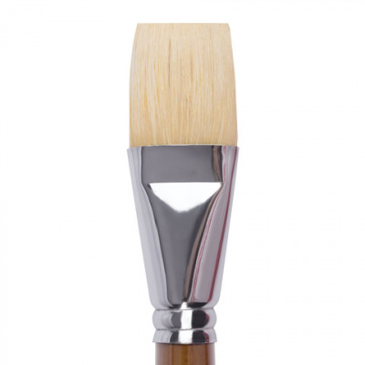 Кисть художественная профессиональная BRAUBERG ART CLASSIC, щетина, плоская, № 36, длинная ручка, 200727