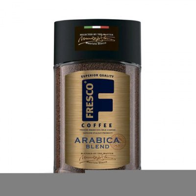 Кофе растворимый FRESCO "Arabica Blend" 100 г, стеклянная банка, сублимированный