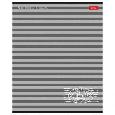 Тетрадь А5, 96 л., HATBER, скоба, линия, обложка картон, "ПОЛОСОЧКИ" (микс), 033678, 96Т5B2