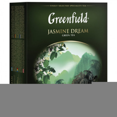 Чай GREENFIELD "Jasmine Dream" зеленый с жасмином, 100 пакетиков в конвертах по 2 г, 0586-09