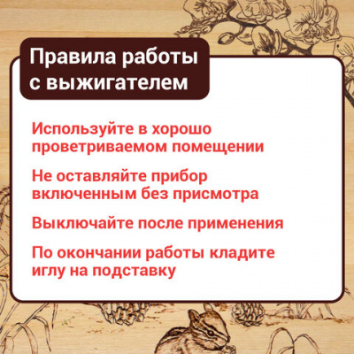 Прибор для выжигания по дереву и ткани "Узор-1", регулировка мощности, 2 насадки, 881370, ЭВД-20/220