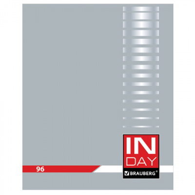 Тетрадь А5, 96 л., BRAUBERG, скоба, клетка, обложка картон, "INDAY", 400522