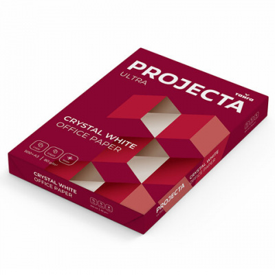 Бумага офисная БОЛЬШОГО ФОРМАТА (297х420), А3, 80 г/м2, 500 л., марка А, PROJECTA ULTRA, Россия, 162% (CIE)