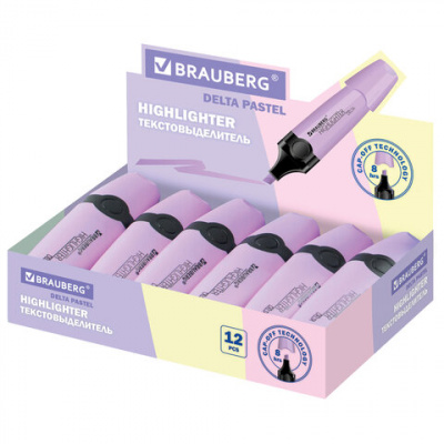 Текстовыделитель BRAUBERG "DELTA PASTEL", ЛАВАНДОВЫЙ, линия 1-5 мм, 151733