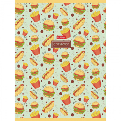 Тетрадь А5, 96 л., HATBER, скоба, клетка, обложка картон, "Good food (микс)", 068343, 96Т5В1