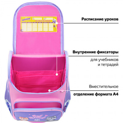 Ранец ЮНЛАНДИЯ WISE, 1 отделение, 3 кармана, устойчивое дно, "Верные друзья", 37х29х15 см, 273161
