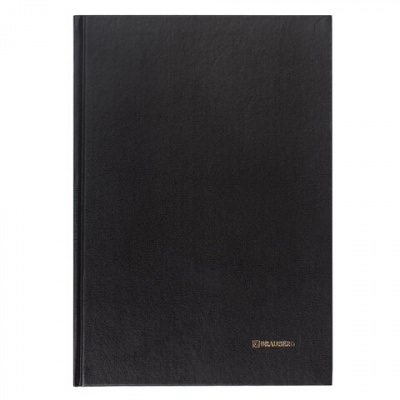 Книга учета 96 л., клетка, твердая, бумвинил, блок офсет, А4 200х290 мм, BRAUBERG, черная, 130223