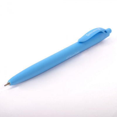 Ручка шариковая масляная автоматическая BRAUBERG "FRUITY Pastel", СИНЯЯ, корпус soft-touch, узел 0,7 мм, линия письма 0,35 мм, 142959