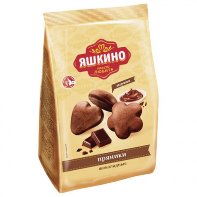 Пряники ЯШКИНО "Шоколадные" мягкие в двойной глазури, 350 г, ЯП901