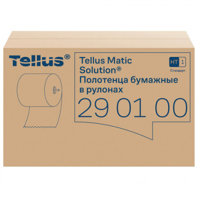 Полотенца бумажные рулонные 280 м, Tellus/TORK Matic (Система H1) UNIVERSAL, КОМПЛЕКТ 6 рулонов, 290100