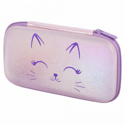 Пенал BRAUBERG SHINY, 1 отделение, 1 откидная планка, ЭВА, 22х13х4 см, "Счастливый кот", 271554