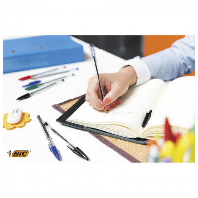 Ручки шариковые BIC "Cristal Original", НАБОР 10 шт., СИНИЕ, узел 1 мм, линия письма 0,32 мм, пакет, 830863