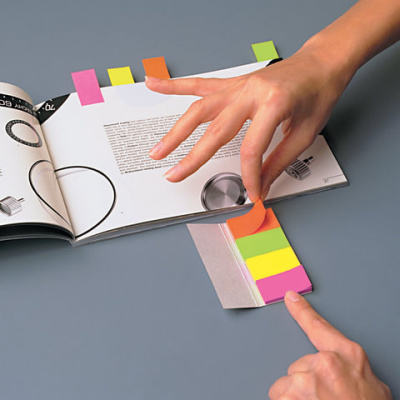 Закладки клейкие POST-IT, бумажные, 20 мм, 4 цвета х 50 шт., 670-4N