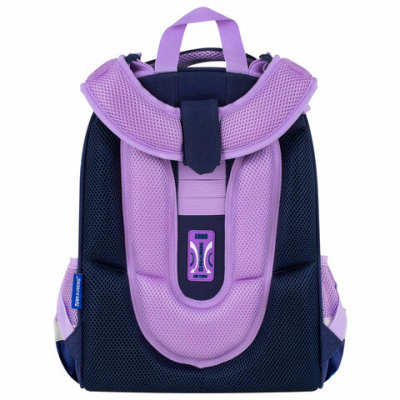 Ранец BRAUBERG PREMIUM, 2 отделения, с брелоком, "Кот с бабочками", СВЕТЯЩИЙСЯ, 38х29х16 см, 273099