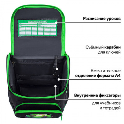 Ранец ПИФАГОР BASIC, 1 отделение, 3 кармана, эргономичная спинка, "Offline", 35х28х18 см, 273139