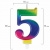Свеча-цифра для торта "5" "Радужная", 9 см, ЗОЛОТАЯ СКАЗКА, с держателем, в блистере, 591438 Свеча-цифра для торта "5" "Радужная", 9 см, ЗОЛОТАЯ СКАЗКА, с держателем, в блистере, 591438