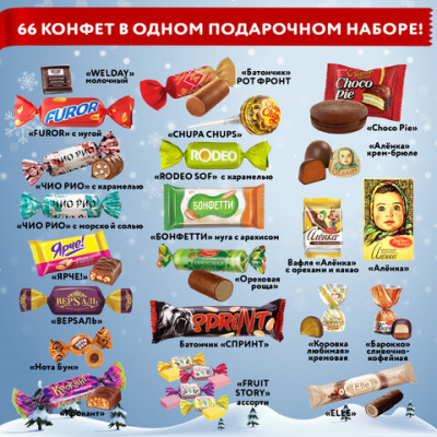 Подарок новогодний ДРАКОША «Мягкая игрушка-символ 2024 года», НАБОР конфет 1000 г, WELDAY, 10625