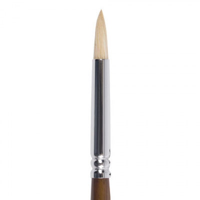 Кисть художественная профессиональная BRAUBERG ART CLASSIC, щетина, круглая, № 4, длинная ручка, 200708