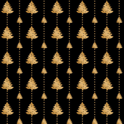 Бумага упаковочная новогодняя "Black&Gold" 70x100 см, 5 дизайнов ассорти, ЗОЛОТАЯ СКАЗКА, 591584
